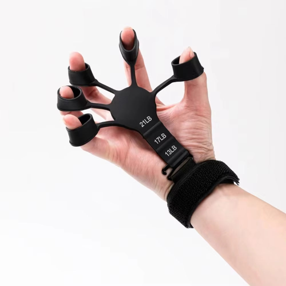 Finger Gripper Strength Trainer & Hand Exerciser-Finger Strengthener for Grip, Therapy & Muscle Recovery, Wrist & Forearm – Non-Slip Resistance Bands (13–21LB)