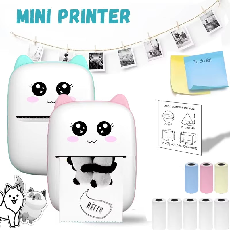Pocket Inkless Mini Printer - Thermal Portable Bluetooth Wireless Mini Printer