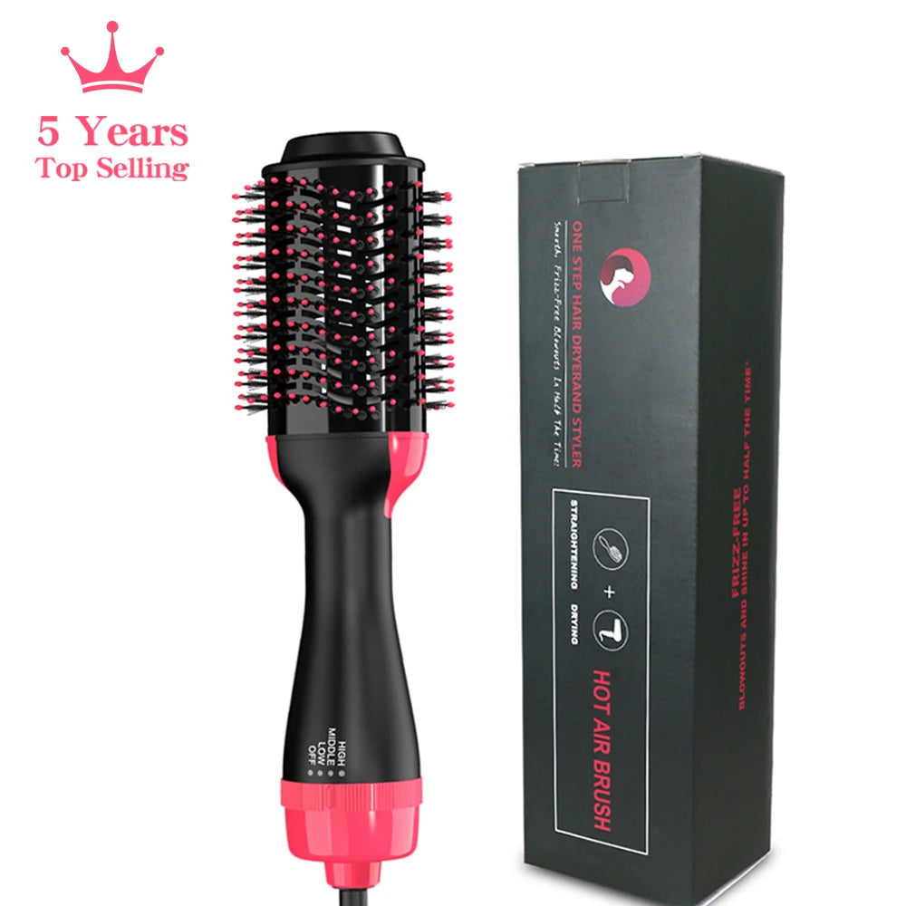 Hair Dryer Brush 3-in-1 Hot Air Brush Hair Styling Machine Brush for Women Fast Drying Styling Straightening Curling Hair Brush Set Suitable for All Hair Types One Step