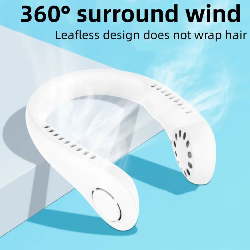 Enrax Cart Portable Neck Fan, Hands Free Bladeless Fan, 360° Cooling Personal Portable Neck Fan, Hands Free Bladeless Fan, 360° Cooling Personal Rechargeable Fan