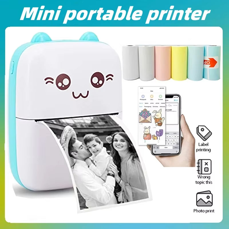 Pocket Inkless Mini Printer - Thermal Portable Bluetooth Wireless Mini Printer
