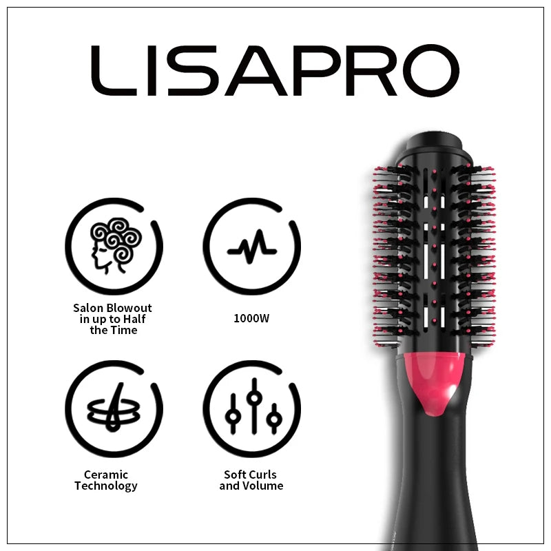Hair Dryer Brush 3-in-1 Hot Air Brush Hair Styling Machine Brush for Women Fast Drying Styling Straightening Curling Hair Brush Set Suitable for All Hair Types One Step