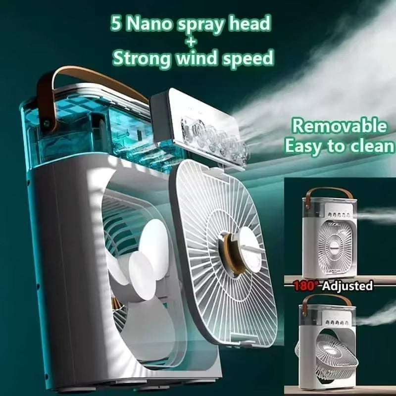 4 In 1 Fan Air Cooler - Mini Portable Cooling Fans - USB Desk Fan For Room And Office - Lightweight