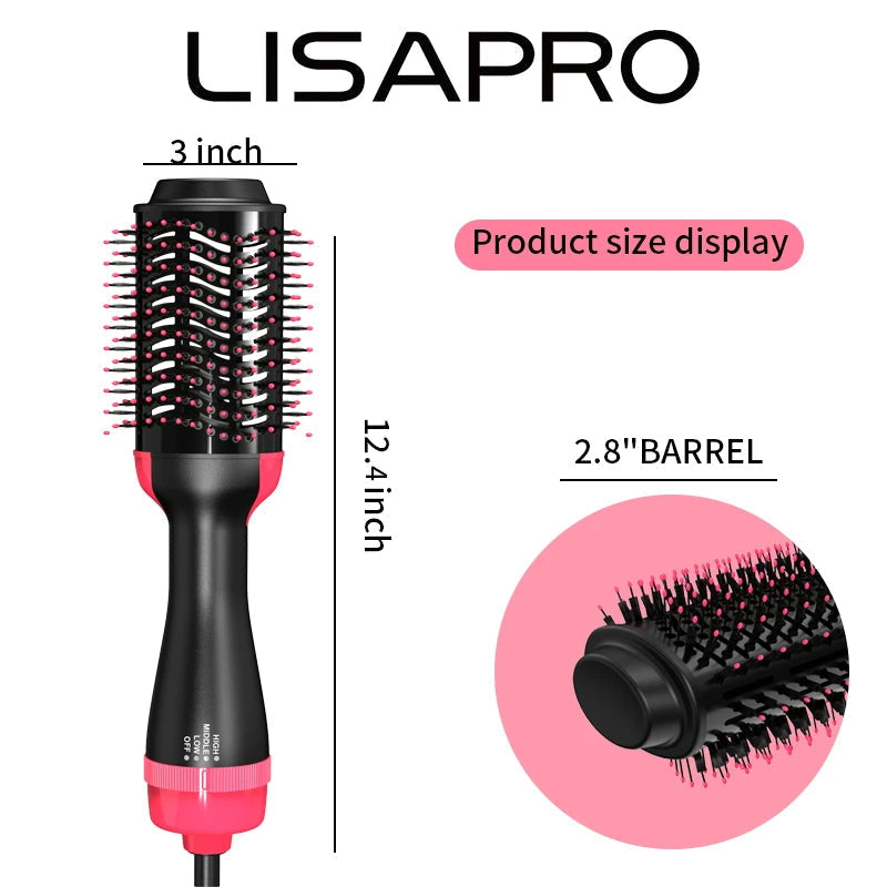 Hair Dryer Brush 3-in-1 Hot Air Brush Hair Styling Machine Brush for Women Fast Drying Styling Straightening Curling Hair Brush Set Suitable for All Hair Types One Step