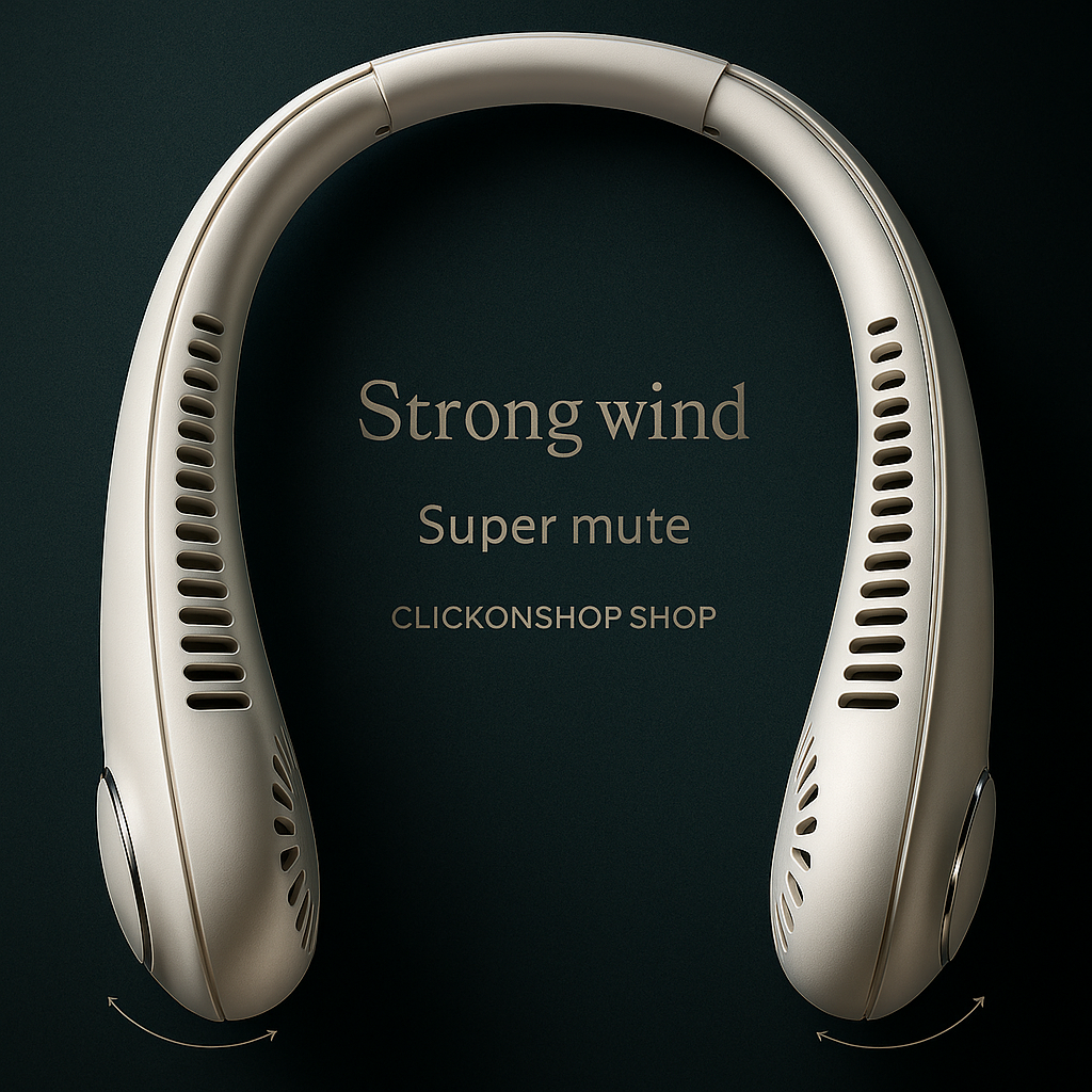 Enrax Cart Portable Neck Fan, Hands Free Bladeless Fan, 360° Cooling Personal Portable Neck Fan, Hands Free Bladeless Fan, 360° Cooling Personal Rechargeable Fan