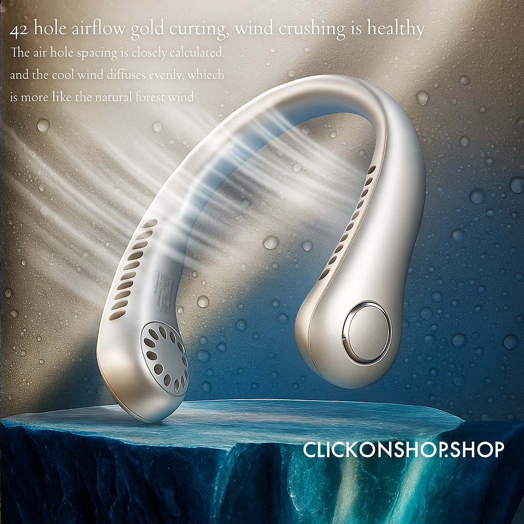 Enrax Cart Portable Neck Fan, Hands Free Bladeless Fan, 360° Cooling Personal Portable Neck Fan, Hands Free Bladeless Fan, 360° Cooling Personal Rechargeable Fan