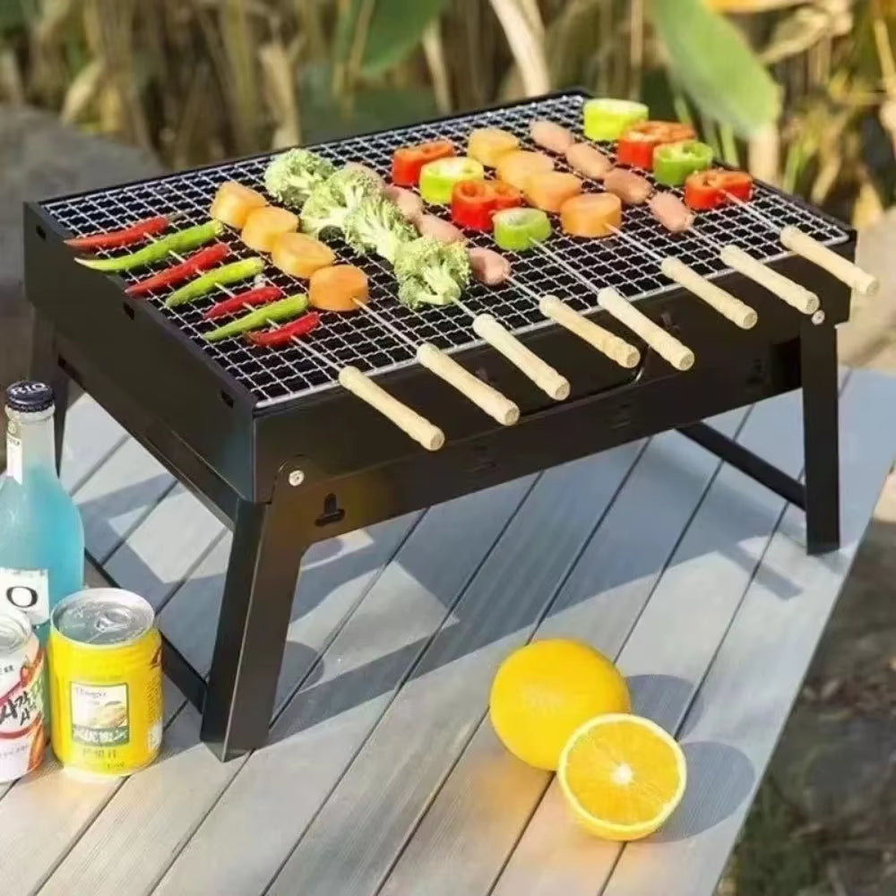 Foldable Charcoal Camping Barbecue Oven New Large BBQ Barbecue Grill Folding Portable Charcoal Outdoor Camping Picnic Burner