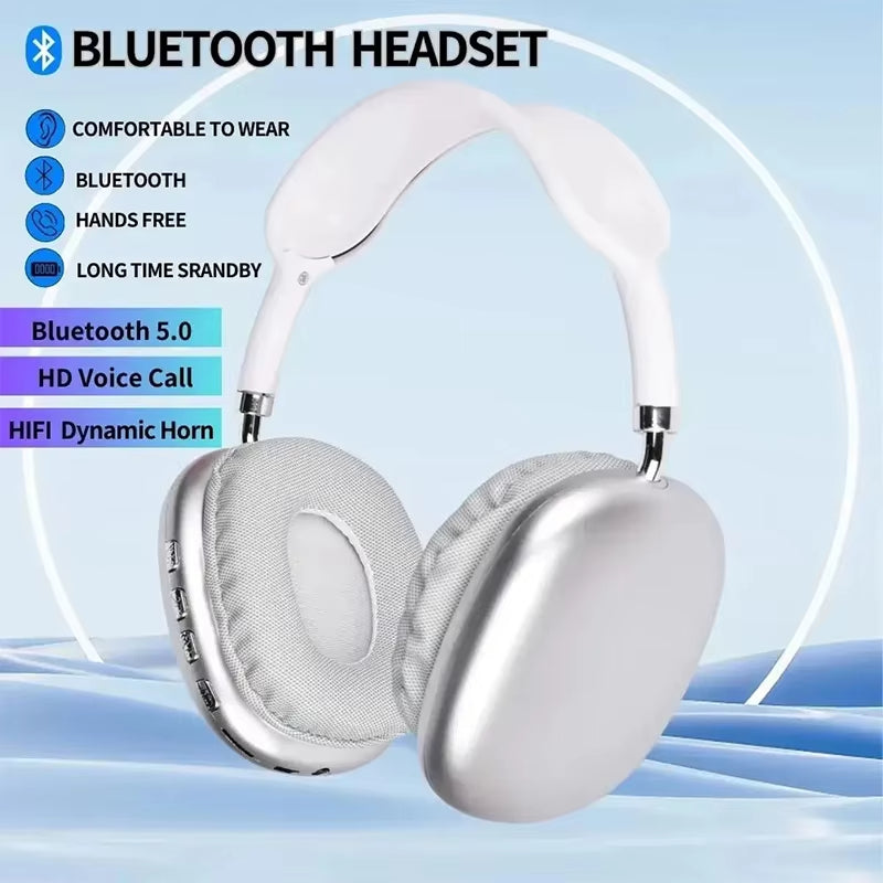 P9 Wireless Bluetooth Headphones with Mic - Pro Max, Stereo Sound Earphones for Sports and Gaming Blue Color
