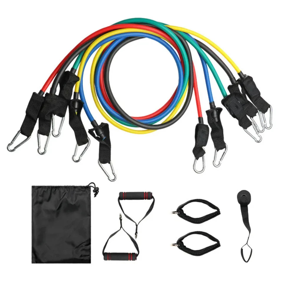 High Quality Portable Resistance Bands With Handles, Resistance Tubes & Workout Bands Exercise Band Elastic Pull Rope 11 Pcs Set