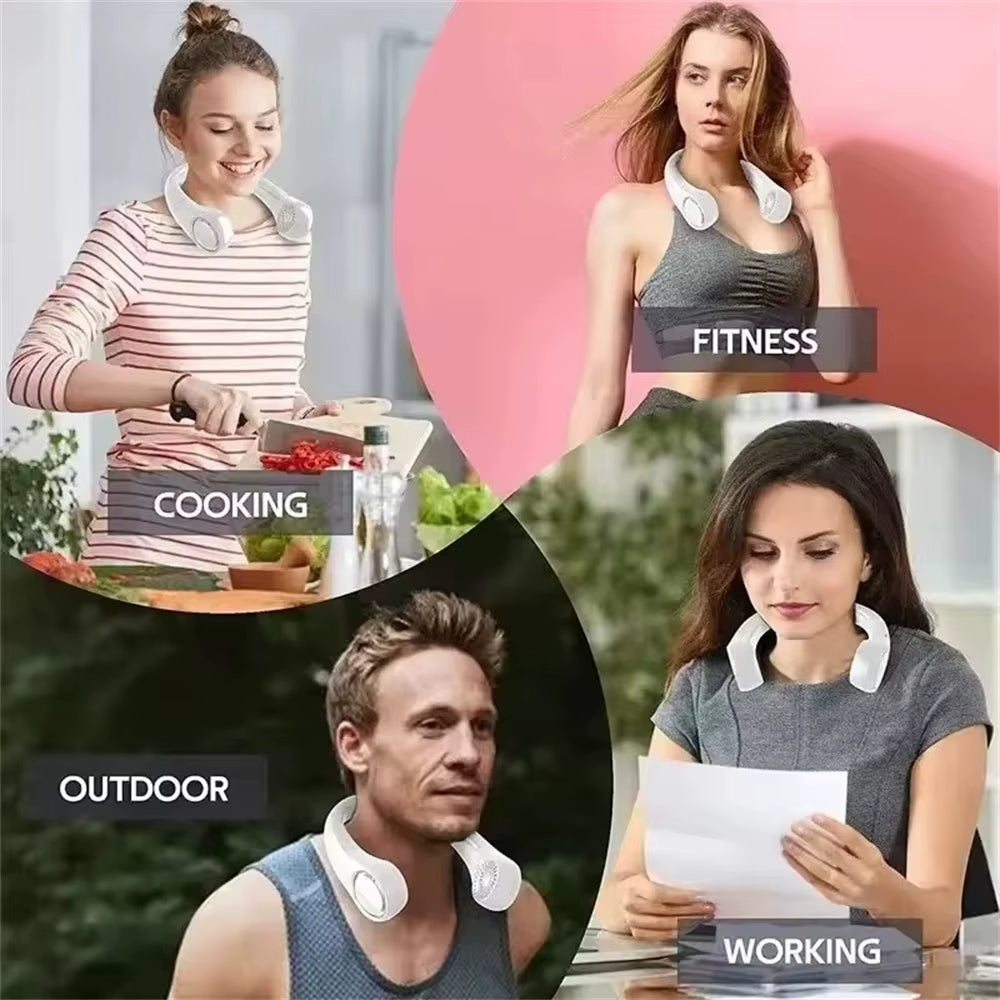 Enrax Cart Portable Neck Fan, Hands Free Bladeless Fan, 360° Cooling Personal Portable Neck Fan, Hands Free Bladeless Fan, 360° Cooling Personal Rechargeable Fan