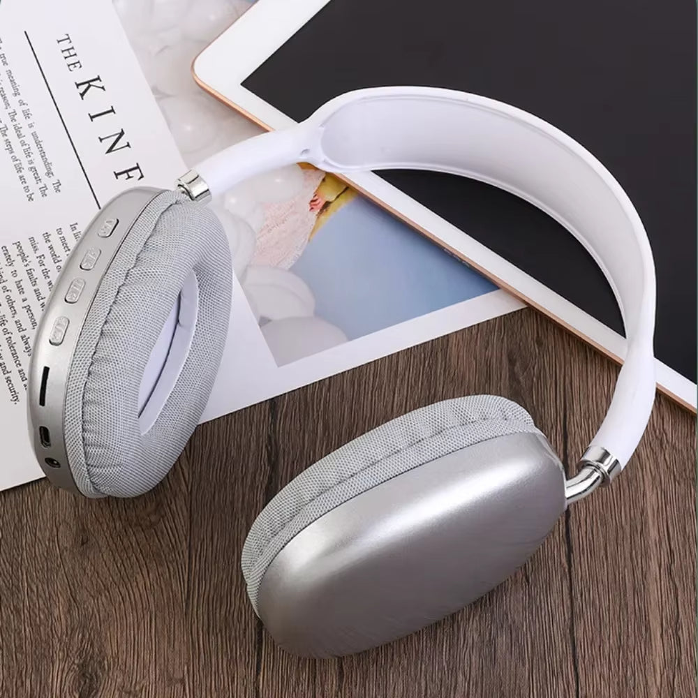 P9 Wireless Bluetooth Headphones with Mic - Pro Max, Stereo Sound Earphones for Sports and Gaming Blue Color