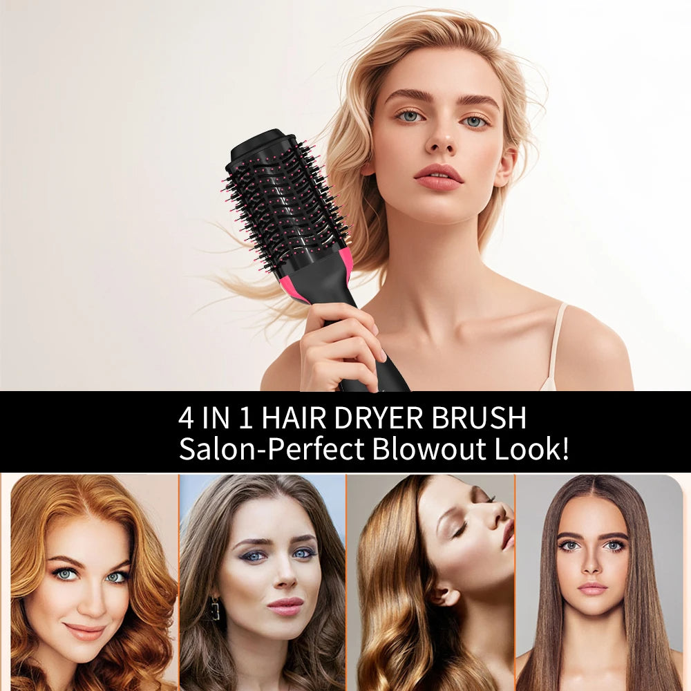 Hair Dryer Brush 3-in-1 Hot Air Brush Hair Styling Machine Brush for Women Fast Drying Styling Straightening Curling Hair Brush Set Suitable for All Hair Types One Step