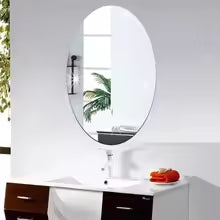 Oval Mirror Sticker – Flexible, Self Adhesive Acrylic Mirror Sheet | Non-Glass Peel & Stick Wall Décor | Unbreakable Mirror for Home Decoration