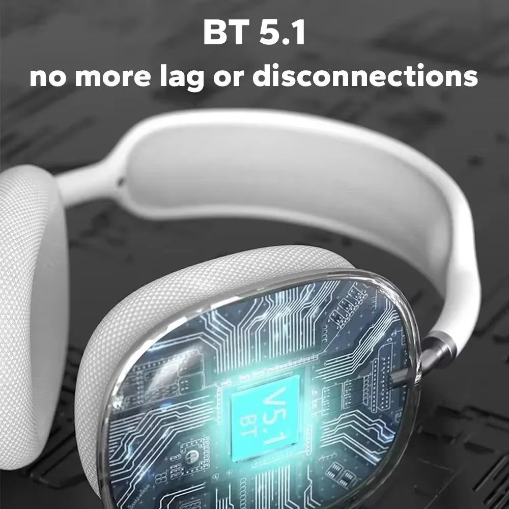 P9 Wireless Bluetooth Headphones with Mic - Pro Max, Stereo Sound Earphones for Sports and Gaming Blue Color