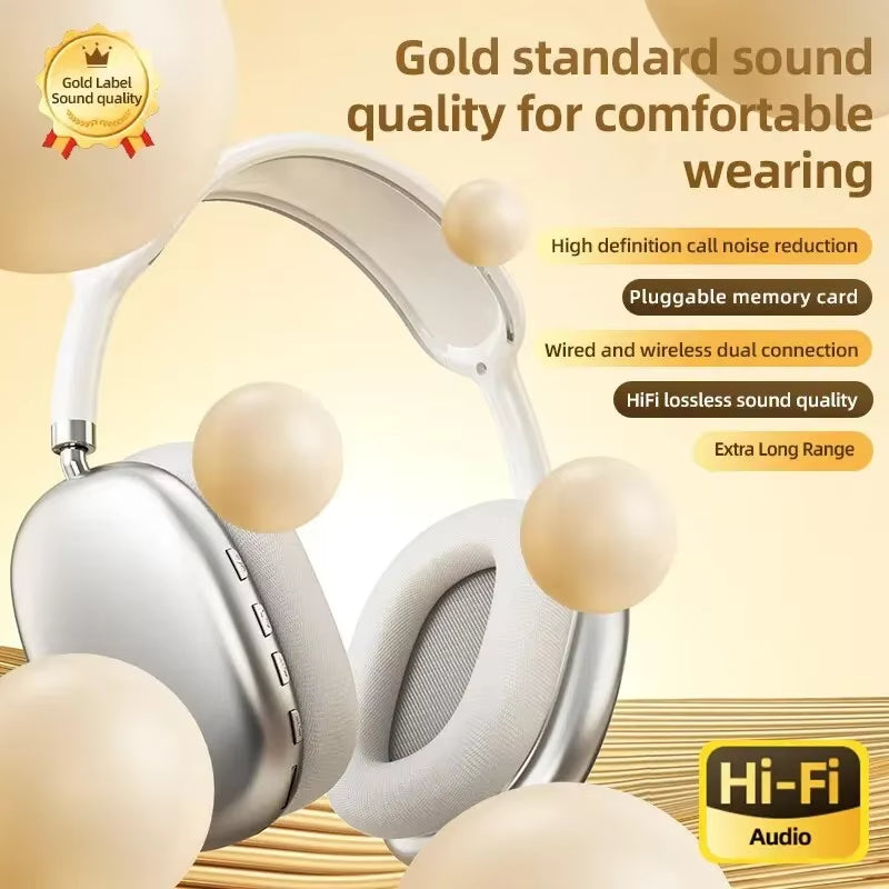 P9 Wireless Bluetooth Headphones with Mic - Pro Max, Stereo Sound Earphones for Sports and Gaming Blue Color