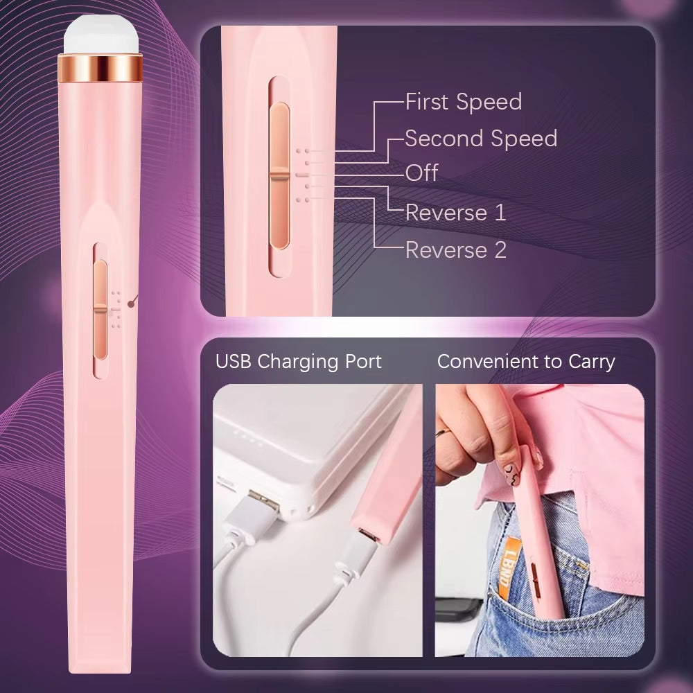 Professional Salon Nails Kit 6 in 1 Rechargeable Finishing Touch Nails Kit with Led Light, Electronic Nail File and Full Manicure and Pedicure Tool Nail & Cuticle Care, Rechargeable and Cordless with 6 Replaceable Nail File Heads
